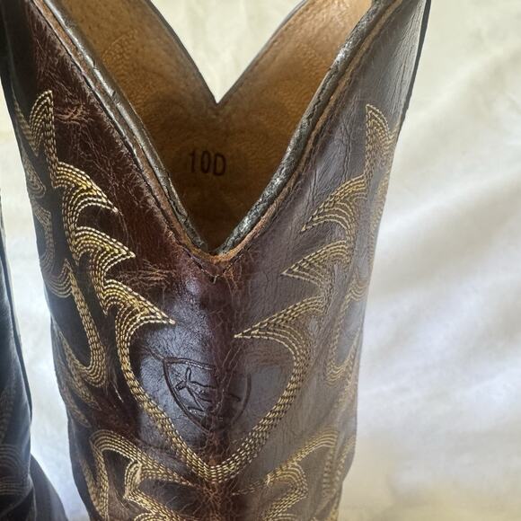 Ariat Brown Leather Cowboy Men’s Heritage Western Boots Medium Round Toe Sz 10D main image 15